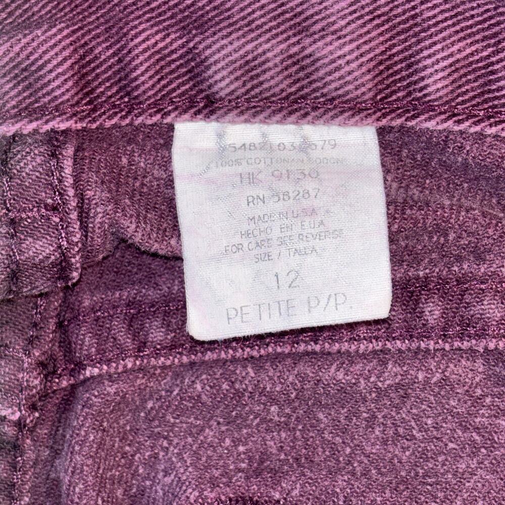 Vintage 90s Faded Glory Purple Garment Dyed Jeans Womens 12 Petite USA Grunge - Picture 7 of 10